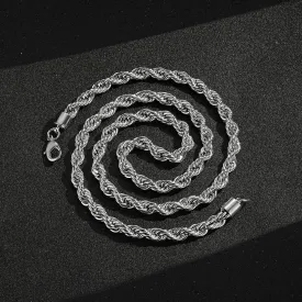 8mm Silver Filled Bonded Rope Chain Necklace 24/30 Inches