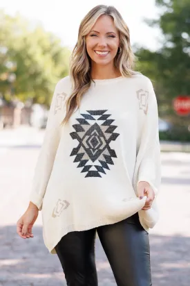 A Weekend Affair Sweater, Cream Multi