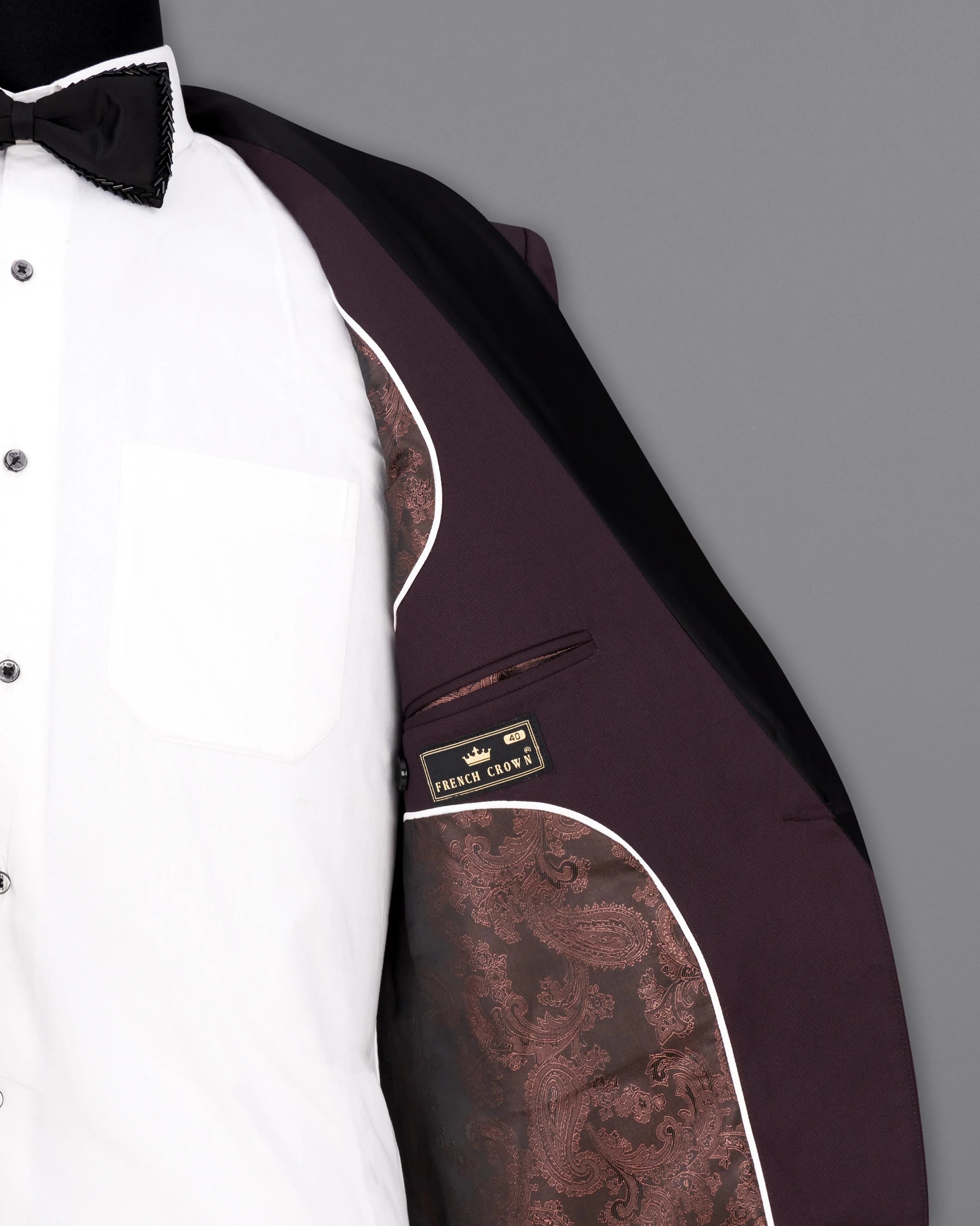 Aubergine Maroon Tuxedo Blazer