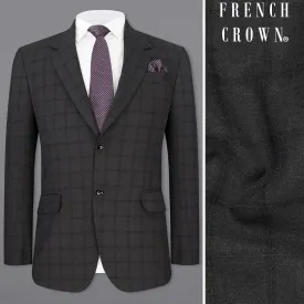 Baltic Black Windowpane Single Breasted Blazer