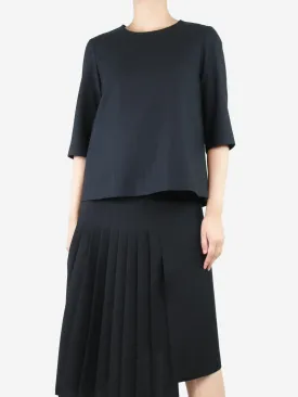 Black wool top - size UK 10