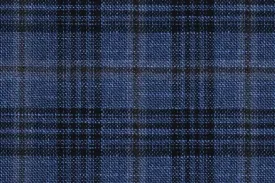 Blue Check 69% Wool 28% Bamboo 3% Linen (Ref-779414)