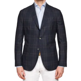 BOGLIOLI Milano "K.Jacket" Blue Plaid Virgin Wool Flannel Unlined Jacket EU 50 NEW US 40