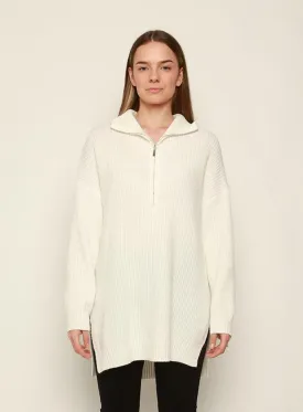 Bounty Wool Zip Knit-White