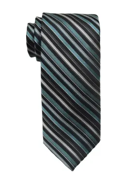 Boy's Tie 18883 Black/Teal/Grey