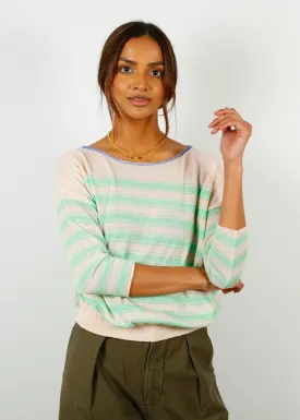 BR Neep Stripe Knit in Green, Beige