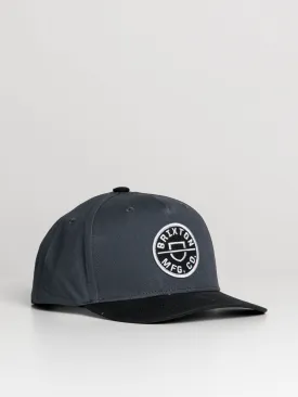 BRIXTON CREST C MP WORN BLACK SNAPBACK - CLEARANCE