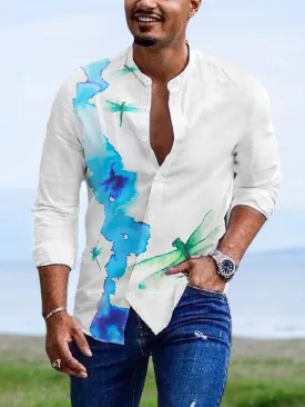 Casual Round Neck Printed Long Sleeve Shirt