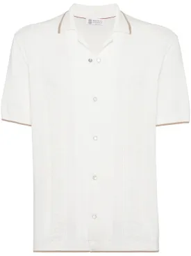 Contrasting-Trim Cotton Shirt