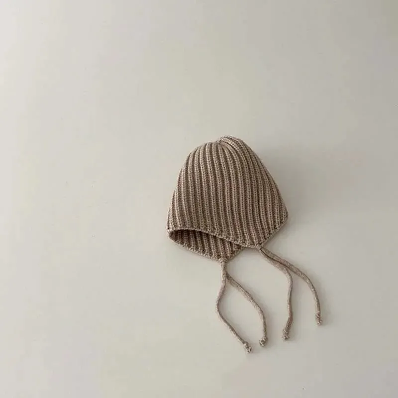 Cozy Ear Protection Knitted Wool Hat for Kids - Solid Color Unisex Design