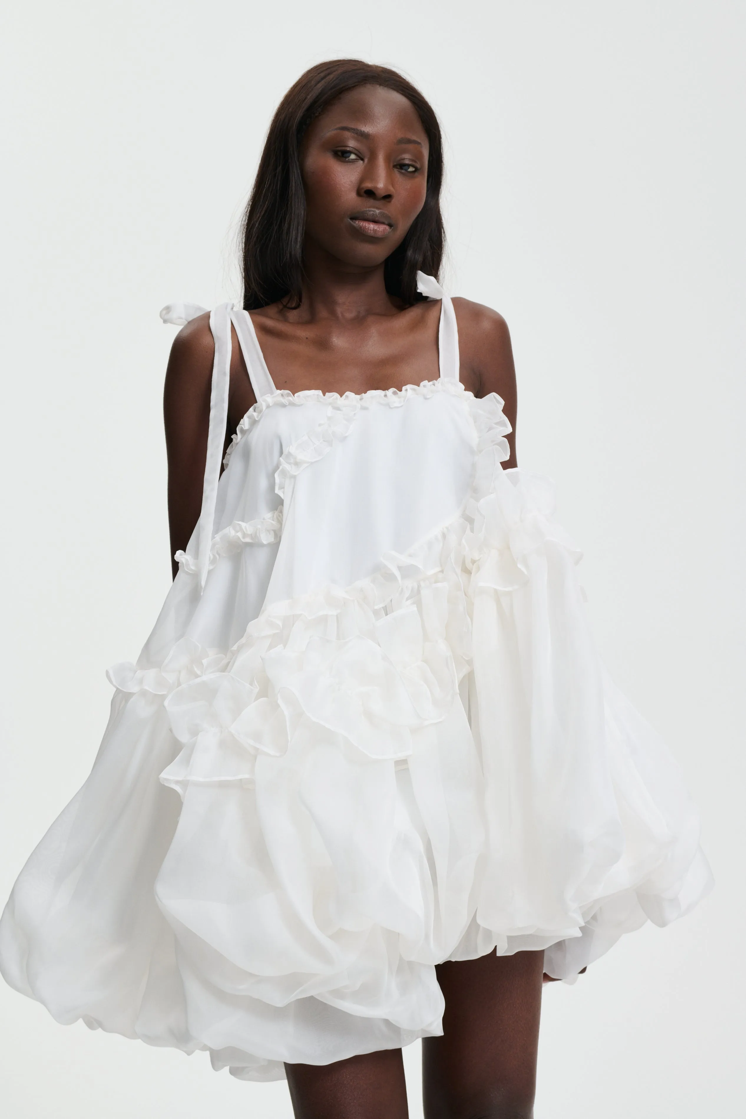 CRISTINA | DRESS SATIN ORGANZA WHITE