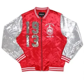 Delta Sigma Theta M3 Satin Sequin Jacket Red