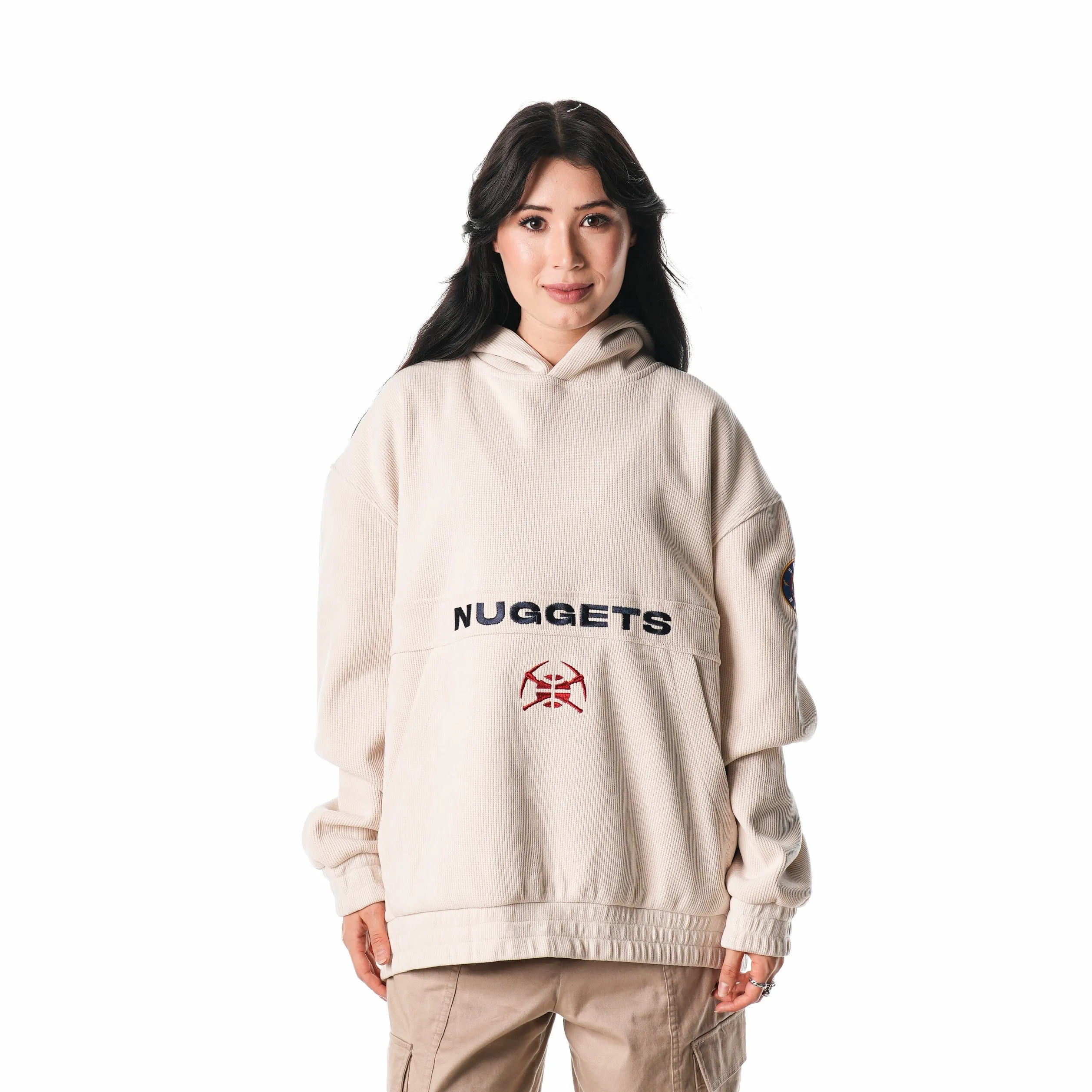 DENVER NUGGETS UNISEX CORDUROY HOODIE - CREAM