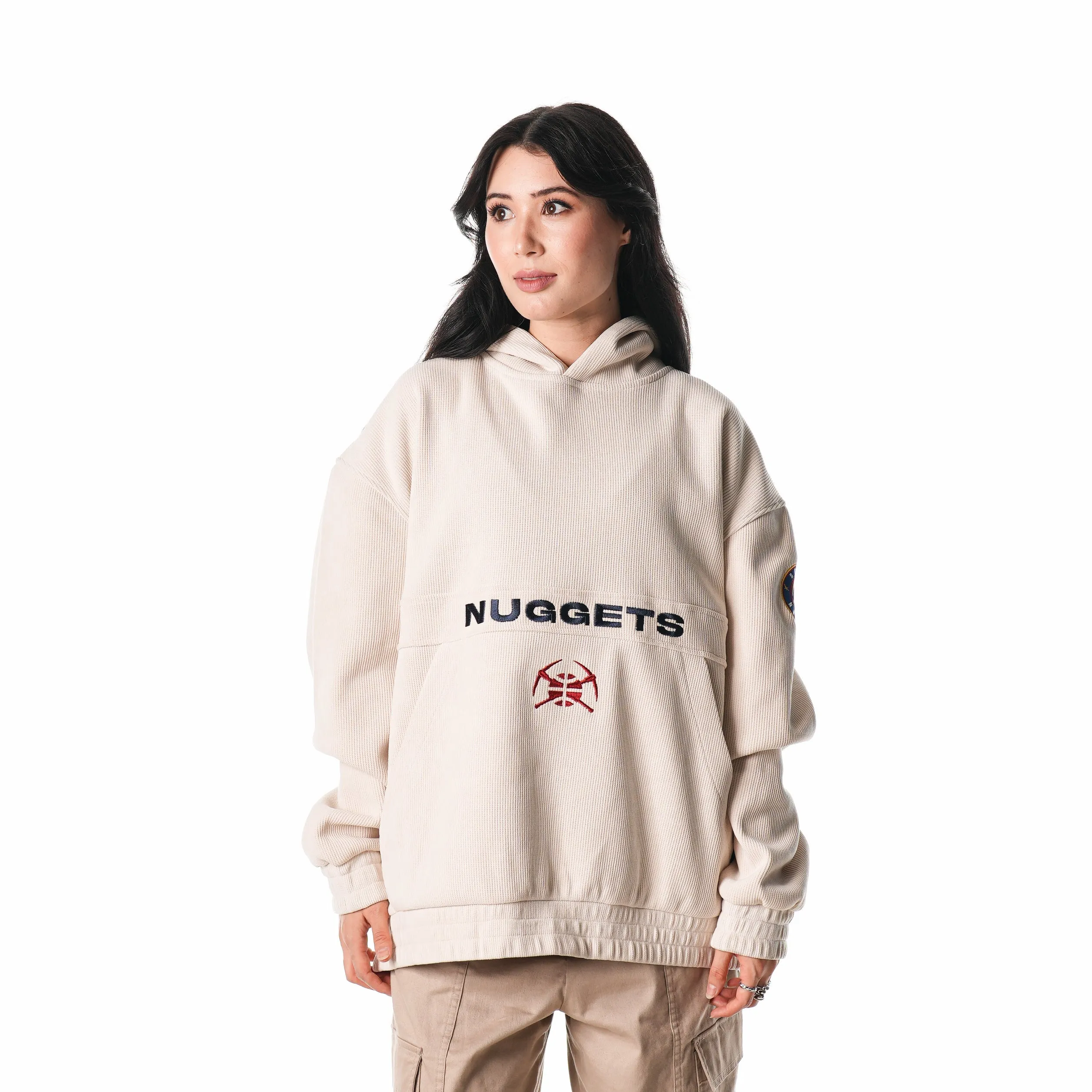 DENVER NUGGETS UNISEX CORDUROY HOODIE - CREAM