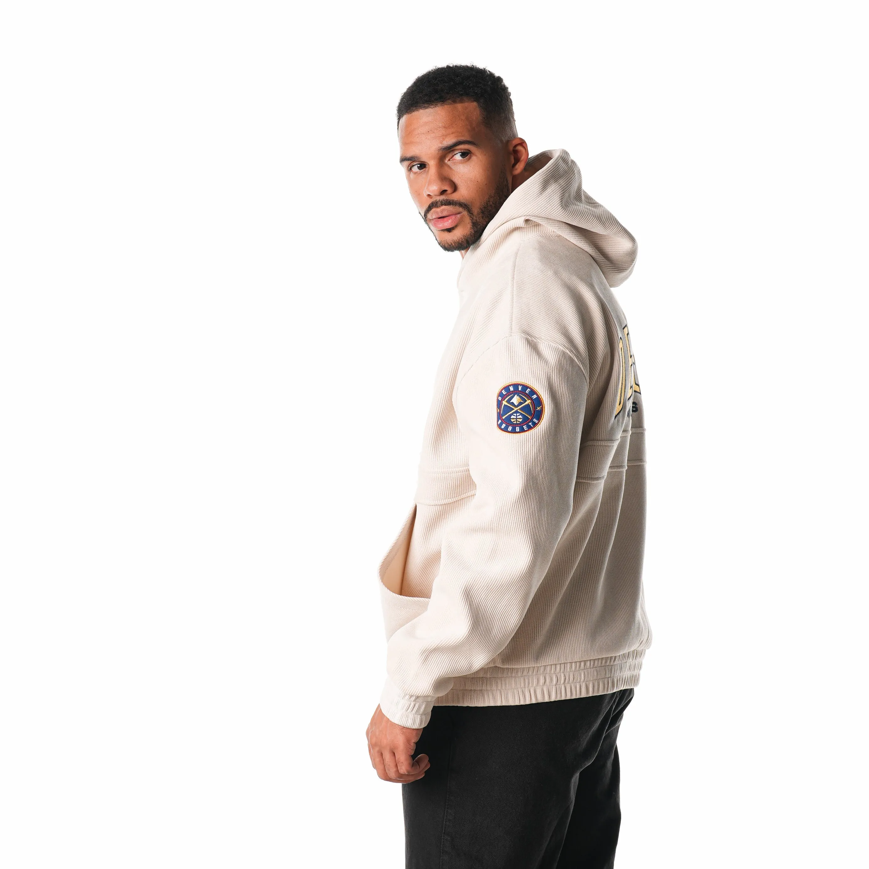 DENVER NUGGETS UNISEX CORDUROY HOODIE - CREAM