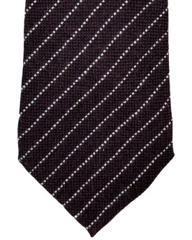 Ermenegildo Zegna Cashmere Tie Maroon Stripes