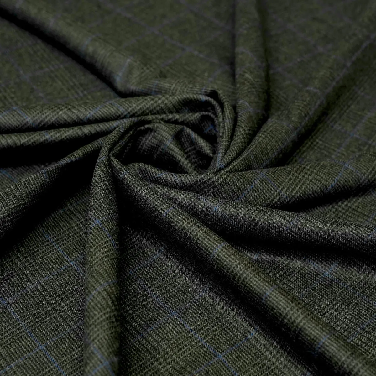 Fabric - Worsted Tweed Grey & Black Checks