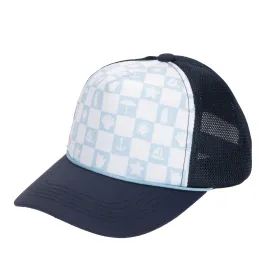 Kids Foam Trucker Hat with Checkered Print