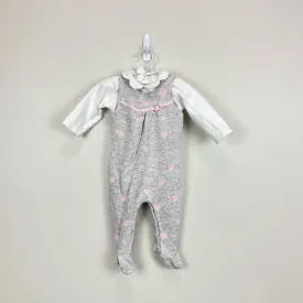 Mayoral Baby Gray Heart Footie 4-6 Months