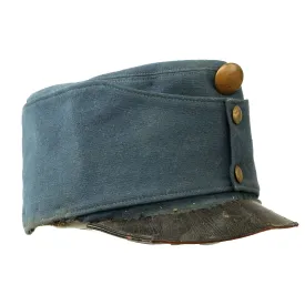 Original Austro-Huntarian WWI Blue Enlisted Service Visor Cap by Moritz Tiller & Co.