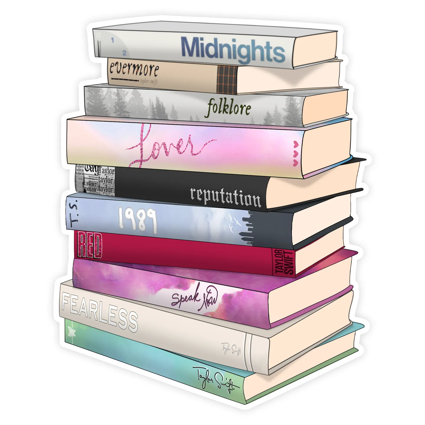 Taylor Swift Albums as Books Sticker