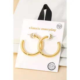 Thick Gold Open Hoop Earrings