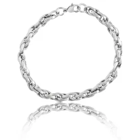 Thick Rope Bracelet - Silver