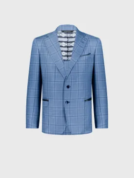 Wool Blazer with Checkered Pattern